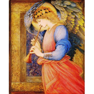 Anjel s flautou - Burne Jones, Ikona S25, 9,5cm x 12cm