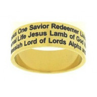 Jesus mená, zlatý - prsteň z chirurgickej ocele (PR77)