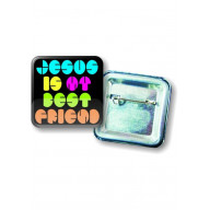 Odznak štvorcový - Jesus is my best Friend - 3,7cm