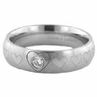 Purity/Heart - oceľový prsteň s kamienkom (PR85)