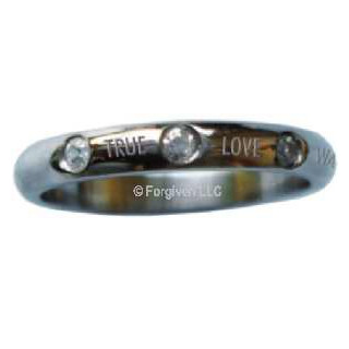 True Love Waits - oceľový prsteň s kamienkami (PR88)