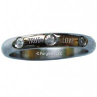 True Love Waits - oceľový prsteň s kamienkami (PR88)