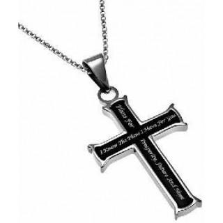 Kríž Jeremiáš - oceľový náhrdelník (NH123)