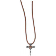 Trojklincový kríž - kožený náhrdelník (NH125)