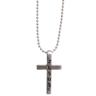 Ježiš, kríž - guľôčkový náhrdelník (NH131)