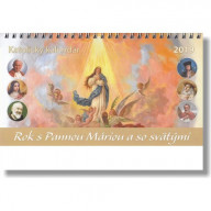 Katolícky kalendár Rok s Pannou Máriou a so svätými 2019 (stolový) 