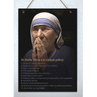 Tabuľka - Sv. Matka Tereza a jej zoznam pokory