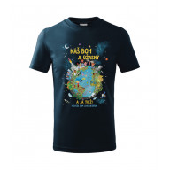 Detské tričko - Náš Boh je úžasný / modré