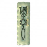 Mezuza XIII. / zo skla - so symbolom "Naštepení" (IZ163)