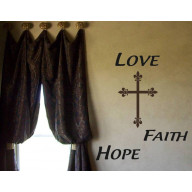 Tri interiérové nálepky - Faith, Love Hope (in016)
