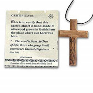 Kríž z olivového dreva - prívesok - Izrael. (CR011)