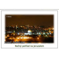 Nočný pohľad na Jeruzalem z Olivovej hory - magnetka